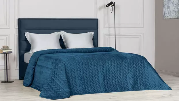 Покрывало стеганое Velvet Edition (коса), цвет Синий капри