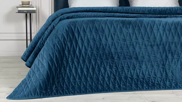 Покрывало стеганое Velvet Edition (ромб), цвет Синий капри