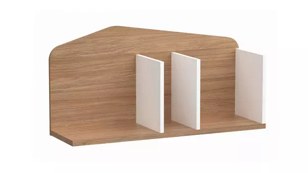 Полка навесная Luna, цвет Дуб медовый, Белый премиум