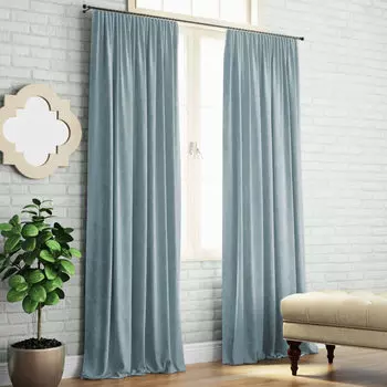 Портьера Askona Home Kim серо-голубой