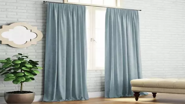 Портьера Askona Home Kim серо-голубой