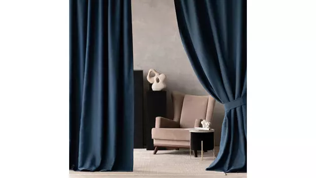 Портьеры с подхватами Askona Home Wonder 145 270 синий