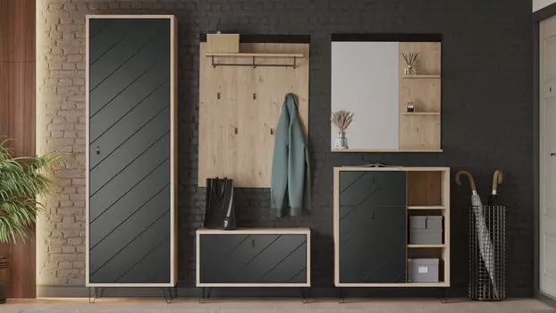 Прихожая Agira, цвет Гикори кингстон Антрацит