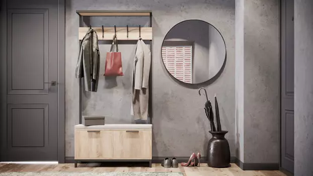 Прихожая Odin, цвет Дуб бардолино натуральный/черный