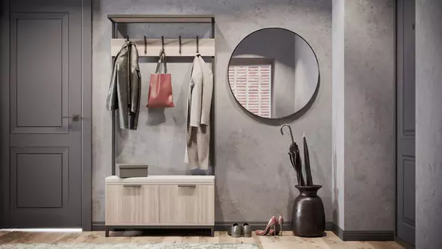 Прихожая Odin, цвет Ясень Шимо светлый/черный