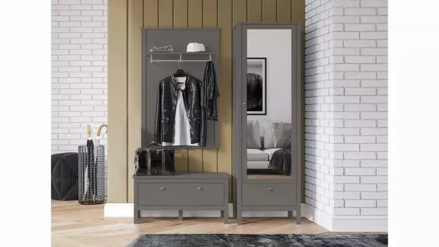 Прихожая со шкафом Kasli, цвет Графит