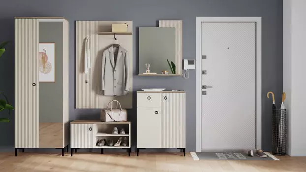 Прихожая Zima, цвет Дуб сильверджек ореховый Глиняный серый