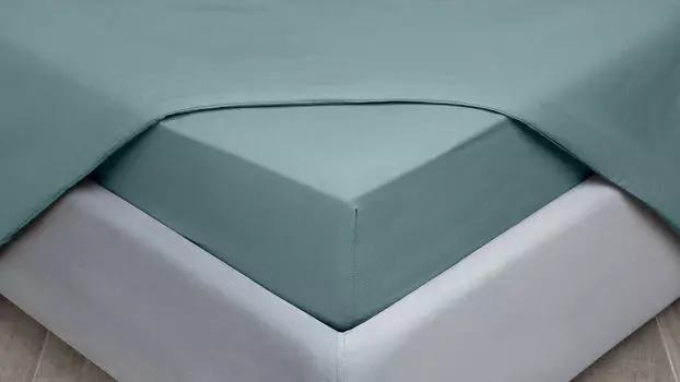 Простыня на резинке Comfort Cotton, цвет: Серо-голубой