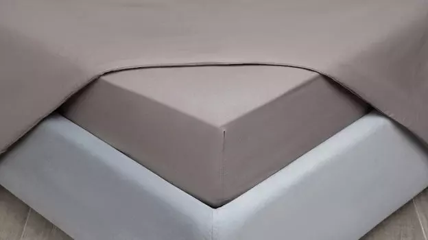 Простыня на резинке Comfort Cotton, цвет: Светло-серый