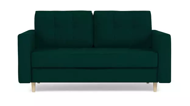 Прямой диван Amani Mini с широкими подлокотниками, стежка квадраты