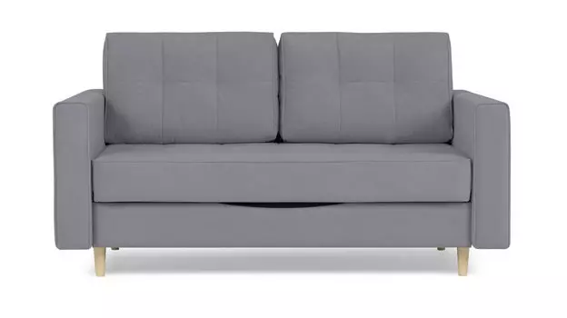 Прямой диван Amani Mini с широкими подлокотниками, стежка квадраты