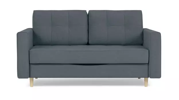 Прямой диван Amani Mini с широкими подлокотниками, стежка квадраты