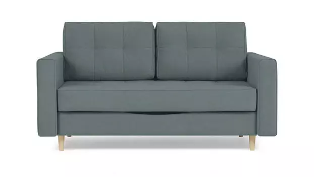 Прямой диван Amani Mini с широкими подлокотниками, стежка квадраты