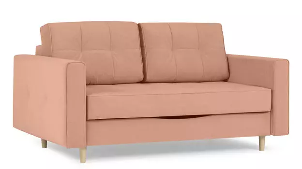 Прямой диван Amani Mini с широкими подлокотниками, стежка квадраты