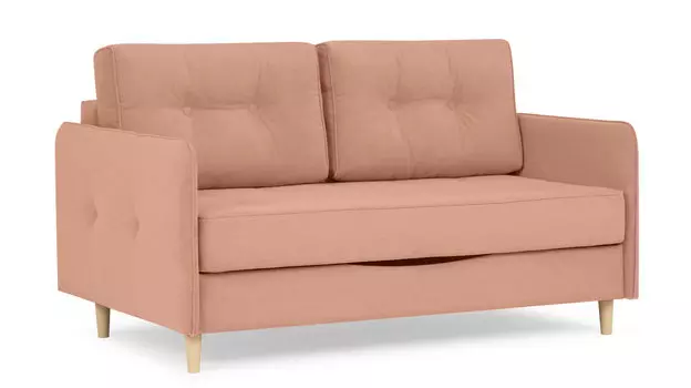 Прямой диван Amani Mini с узкими подлокотниками, стежка пуговицы