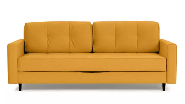 Прямой диван Amani PRO с анатомическим матрасом и широкими подлокотниками, ножки пластик