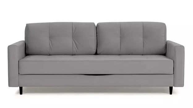 Прямой диван Amani PRO с анатомическим матрасом и широкими подлокотниками, ножки пластик