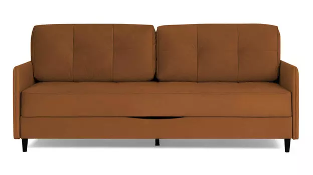 Прямой диван Amani PRO с анатомическим матрасом и узкими подлокотниками, ножки пластик