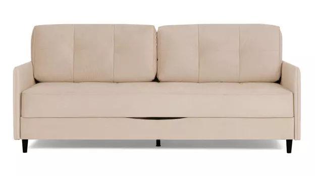 Прямой диван Amani PRO с анатомическим матрасом и узкими подлокотниками, ножки пластик