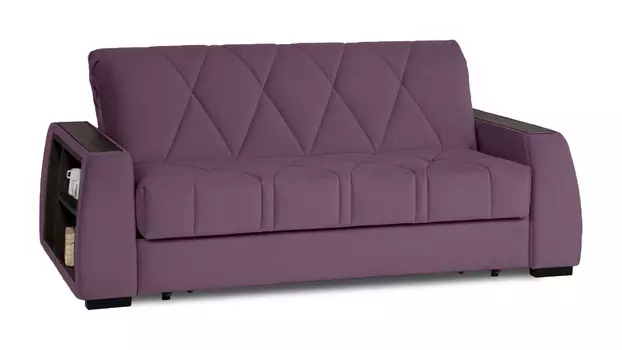 Прямой диван Domo Pro c полками цвет Венге, стежка ромб