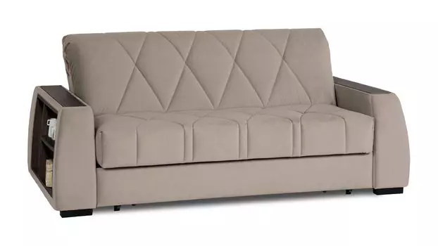Прямой диван Domo Pro c полками цвет Венге, стежка ромб