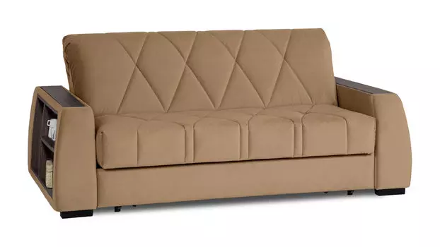 Прямой диван Domo Pro c полками цвет Венге, стежка ромб