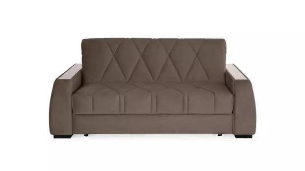 Прямой диван Domo Pro с накладкой цвет Ясень, стежка ромб