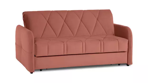 Прямой диван Domo Pro с мягкими подлокотниками стежка ромб