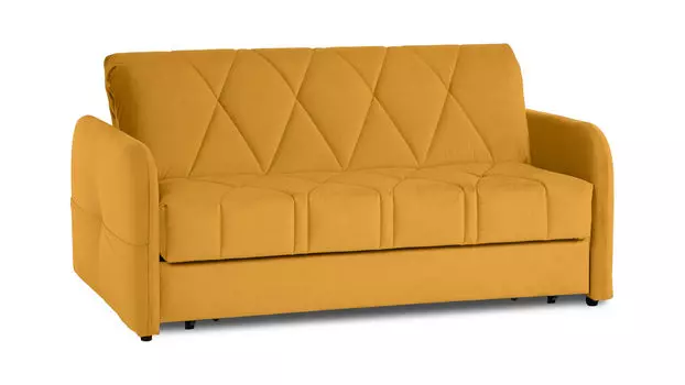 Прямой диван Domo Pro с мягкими подлокотниками стежка ромб