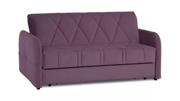 Прямой диван Domo Pro с мягкими подлокотниками стежка ромб