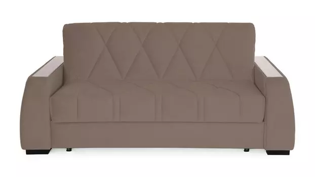 Прямой диван Domo Pro с накладкой цвет Ясень, стежка ромб