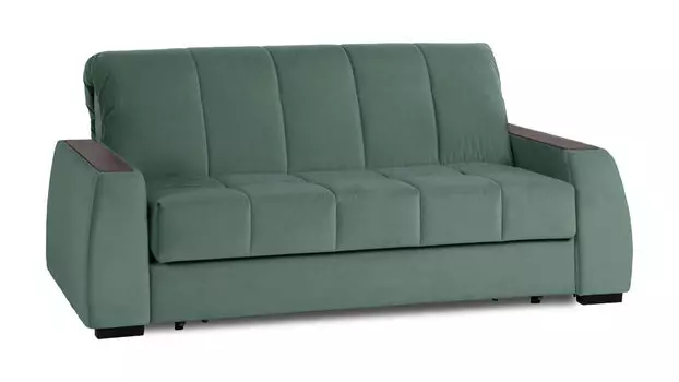 Прямой диван Domo Pro с накладкой цвет Венге, стежка квадрат