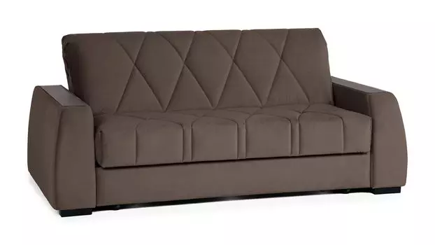 Прямой диван Domo Pro с накладкой цвет Венге, стежка ромб