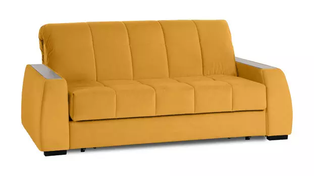 Прямой диван Domo Pro с накладкой цвет Ясень, стежка квадрат