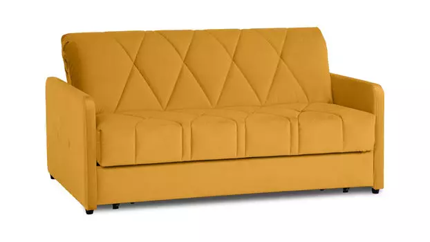 Прямой диван Domo Pro с узкими подлокотниками стежка ромб