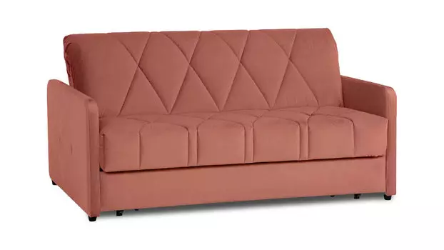 Прямой диван Domo Pro с узкими подлокотниками стежка ромб