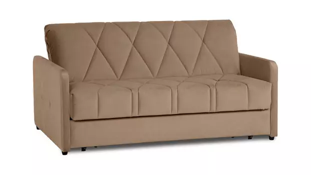 Прямой диван Domo Pro с узкими подлокотниками стежка ромб