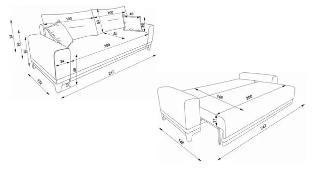 Прямой диван Frost new