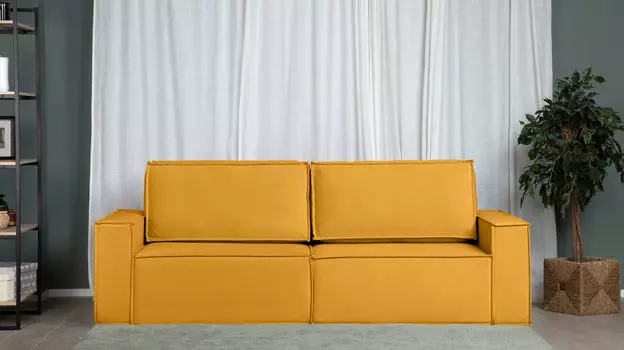 Прямой диван Klark 2 секционный с мягким уровнем посадки и широкими подлокотниками