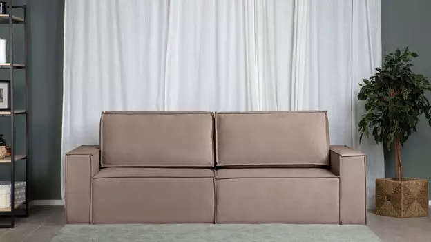 Прямой диван Klark 2 секционный с мягким уровнем посадки и широкими подлокотниками