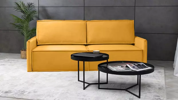 Прямой диван Klark 2 секционный с узкими подлокотниками