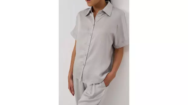 Рубашка с коротким рукавом женская Stay Balanced, цвет серебристый иней