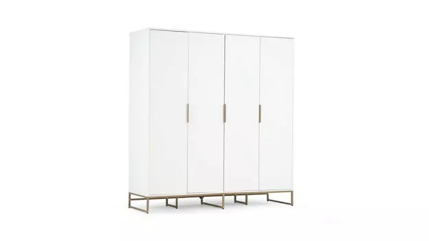 Шкаф четырехдверный Amur, цвет Белый премиум