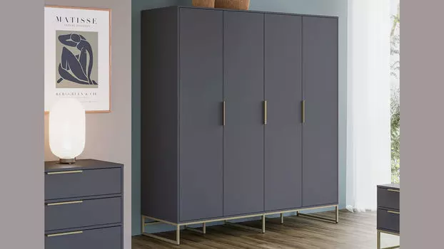 Шкаф четырехдверный Amur, цвет Черный графит