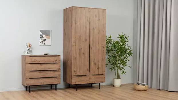 Шкаф двухдверный Ruza, цвет Дуб Веллингтон