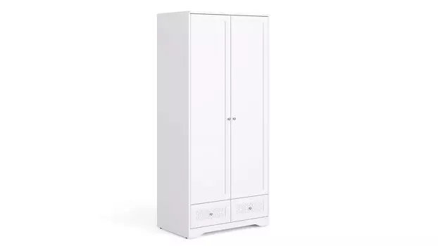 Шкаф двухдверный с ящиками Arya, цвет Белый премиум