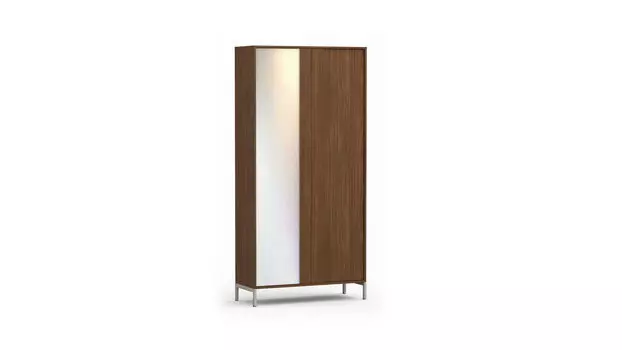 Шкаф двухдверный с зеркалом Trendy, цвет: Орех Линкольн + Кашемир