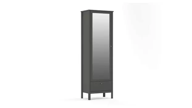 Шкаф однодверный с ящиком и зеркалом Kasli, цвет Графит