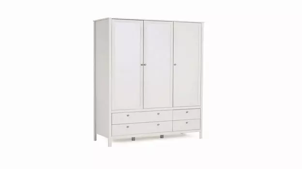 Шкаф трехдверный с ящиками Kasli, цвет Белый