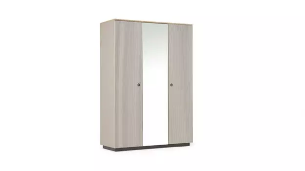 Шкаф трехдверный Zima, цвет Дуб сильверджек ореховый, Глиняный серый